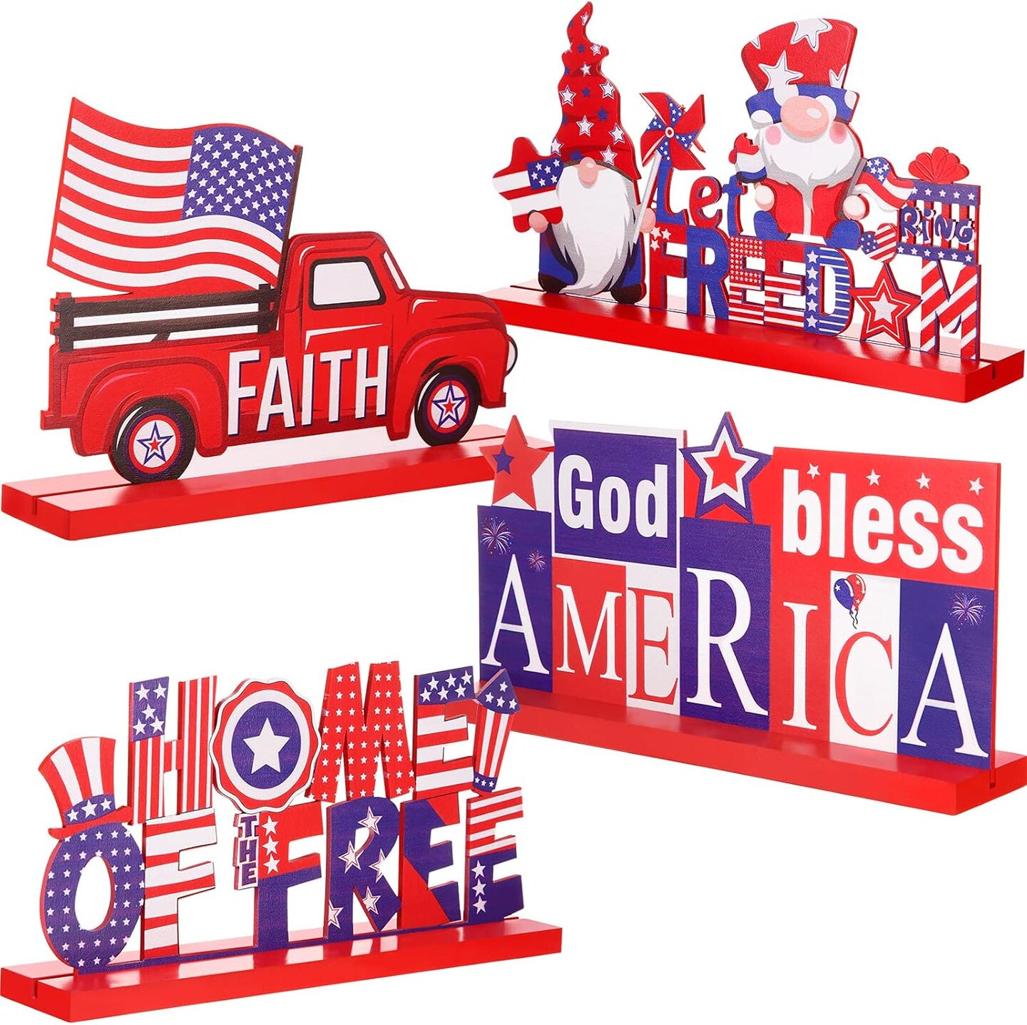 4 Pieces Patriotic Table Decoration