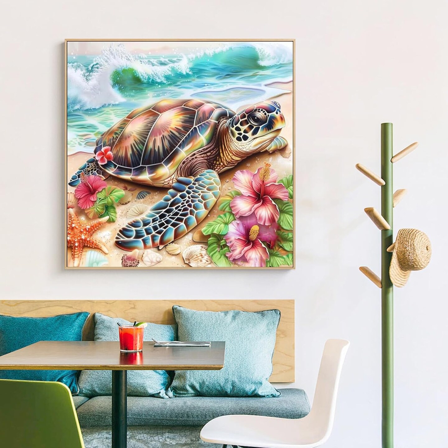 Paint by Number Kits for Adults, Turtle Paint by Numbers Kit, DIY Acrylic Painting by Number Kits - 16" x 16"