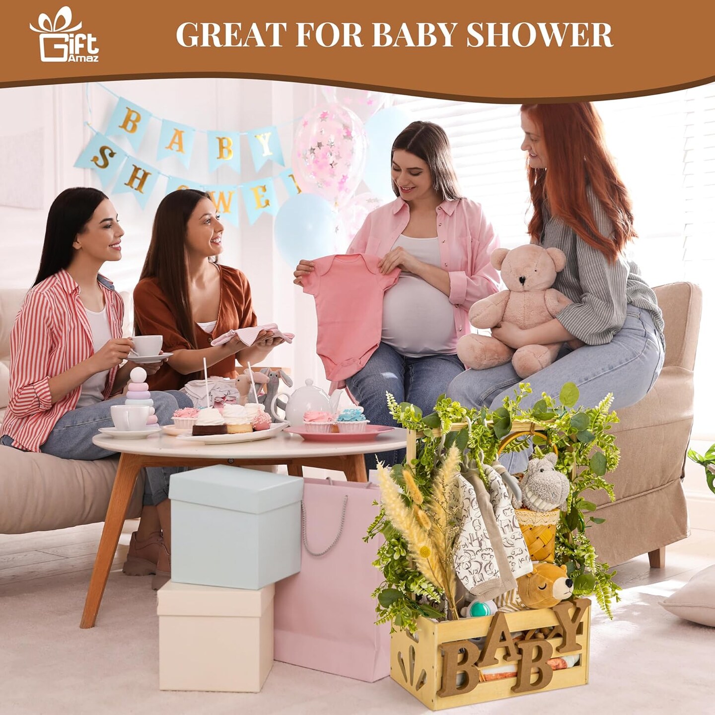 Wooden Baby Shower Crate Closet