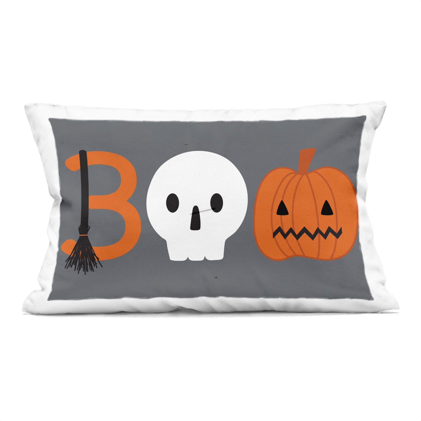Stupell Industries Boo Halloween Fun Typography Decorative Printed Pillow design by Sazerelli Designs, 14 x 7 x 20