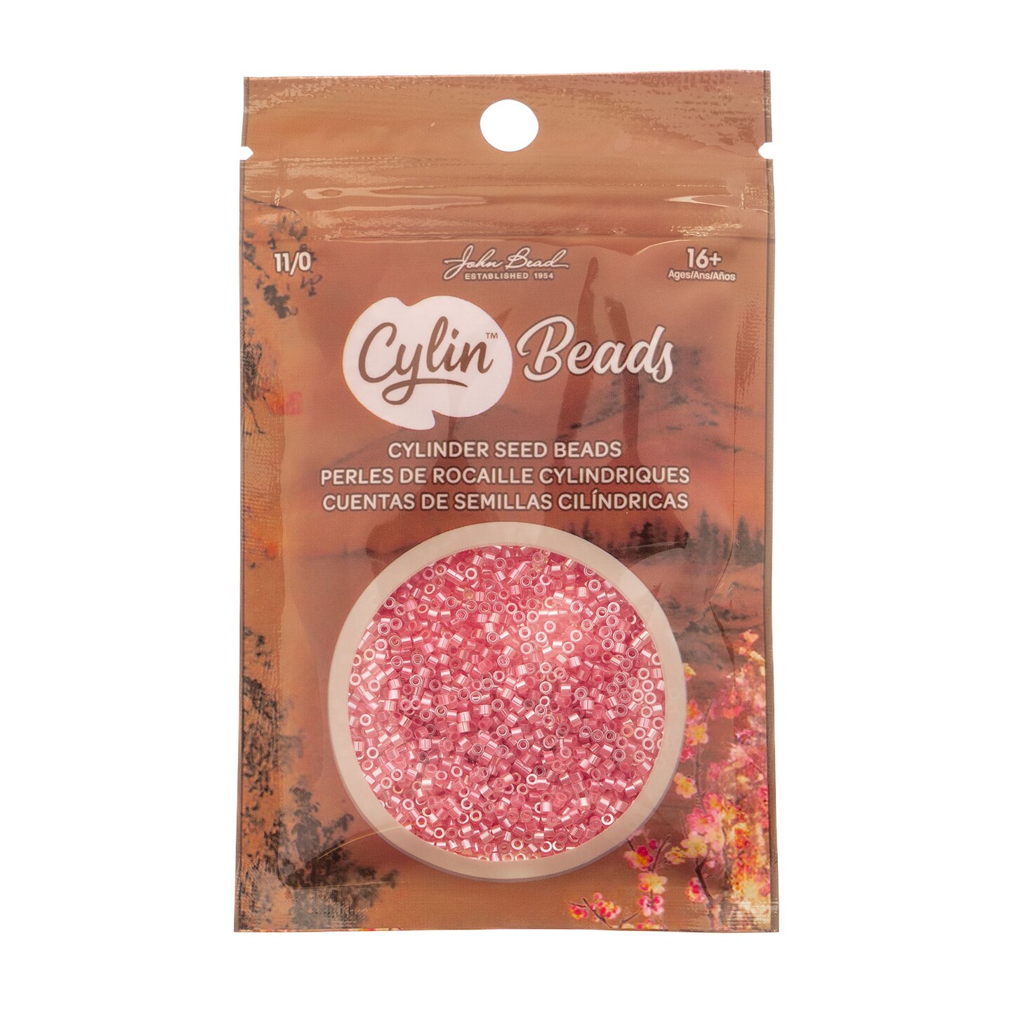 John Bead Ceylon Finish Cylin Beads 11/0 Glass Cylindrical Seed Beads, 25g