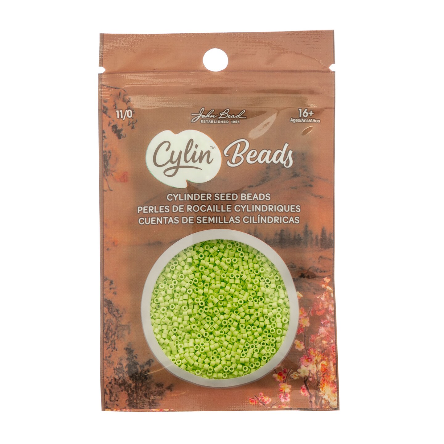 John Bead Opaque Finish Cylin Beads 11/0 Glass Cylindrical Seed Beads, 25g