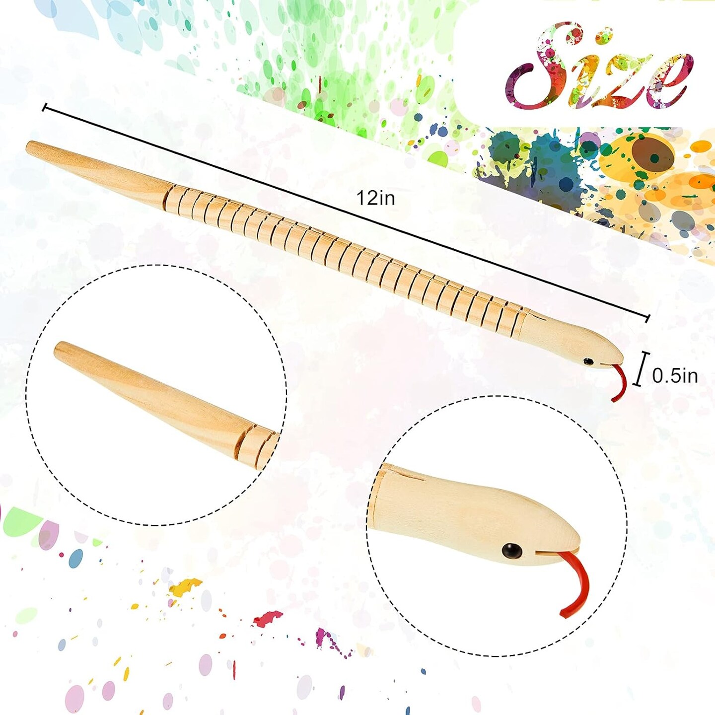 150 Pieces 12 Inch Wiggly Jointed Flexible Wood Snakes to Paint
