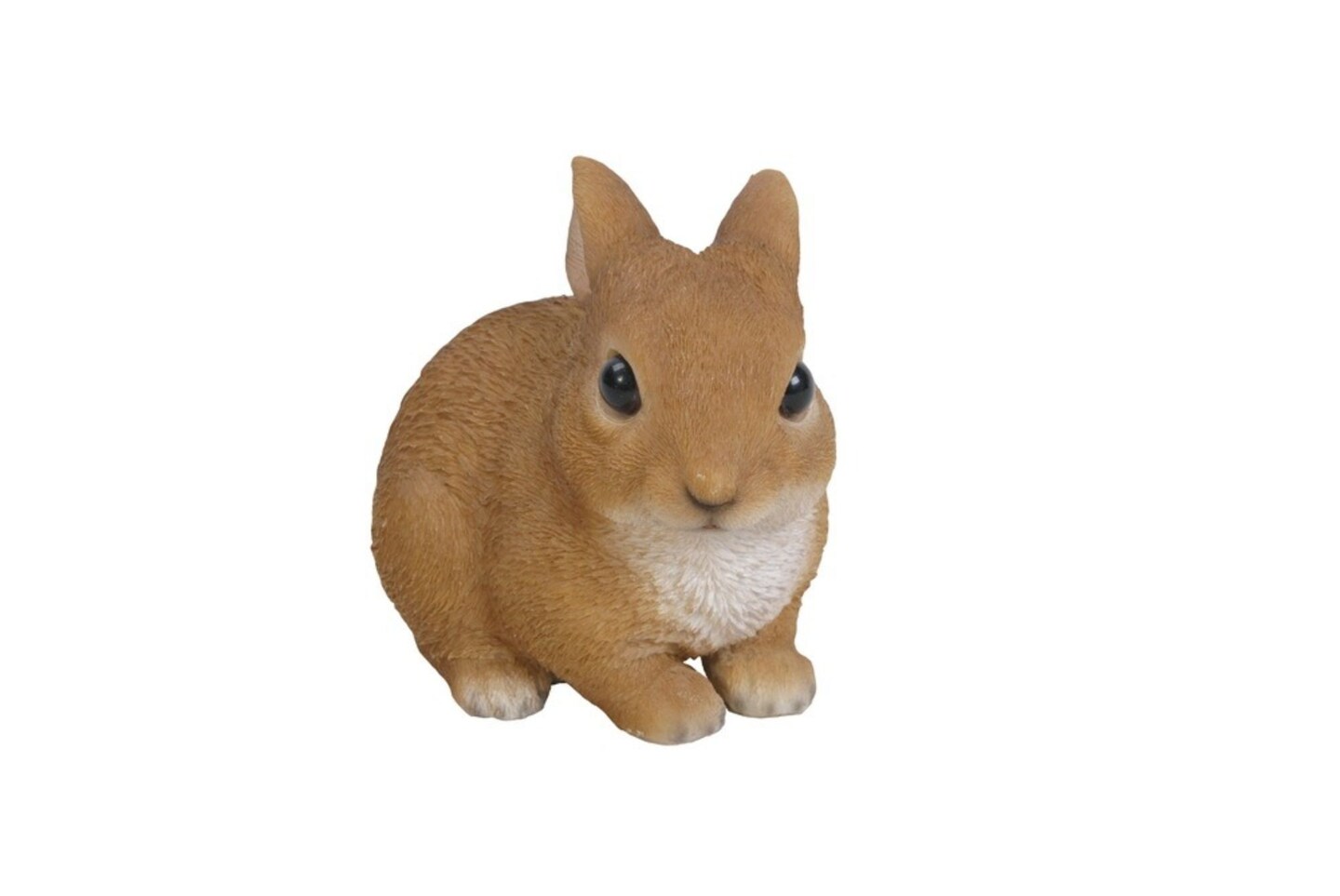 Hi-Line Gifts Small Sitting Rabbit Outdoor Garden Statues - 4.5&#x22; - Tawny Brown and White