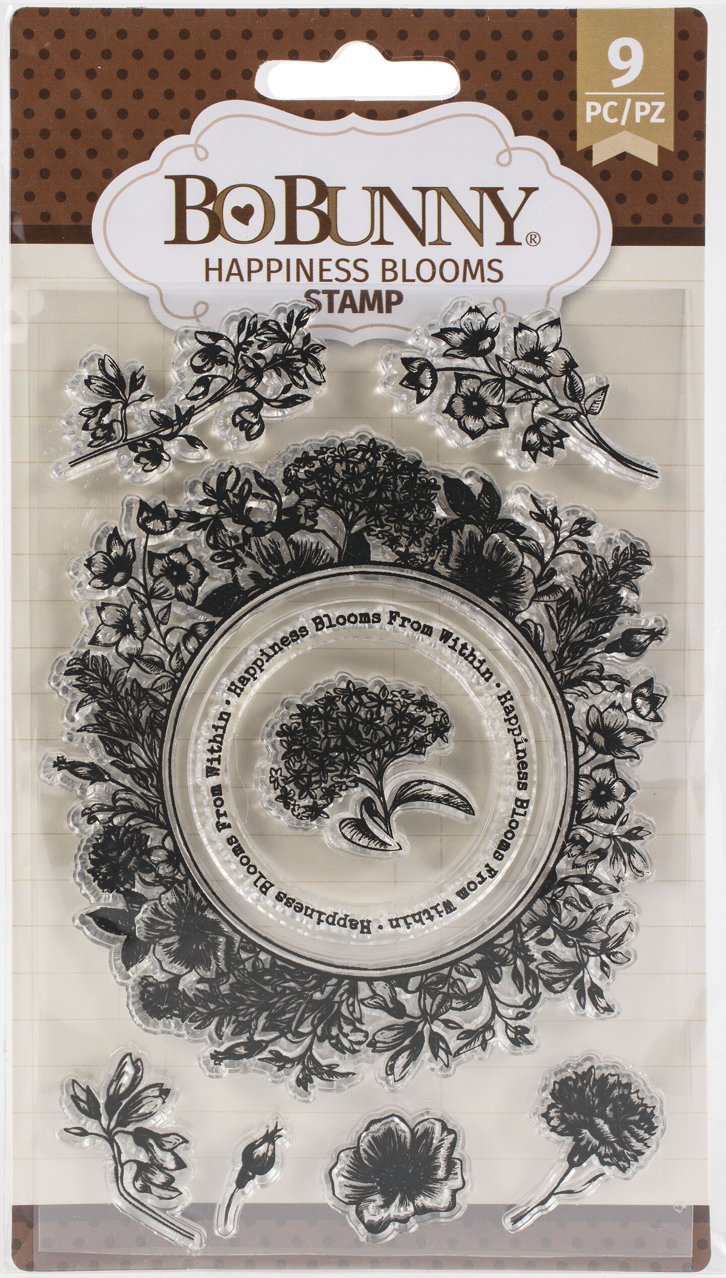 BoBunny Clear Stamps 4&#x22;X6&#x22;-Happiness Blooms