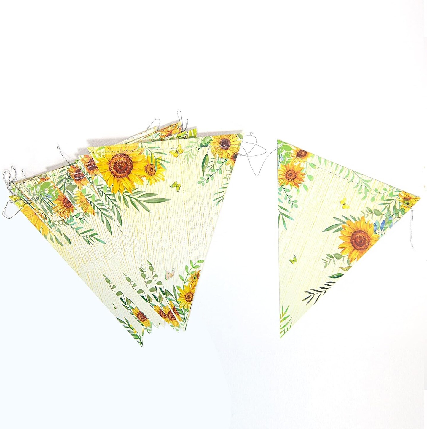 Sunflower Pennant Banner - 28 Feet (Sunflower Triangle Banner)