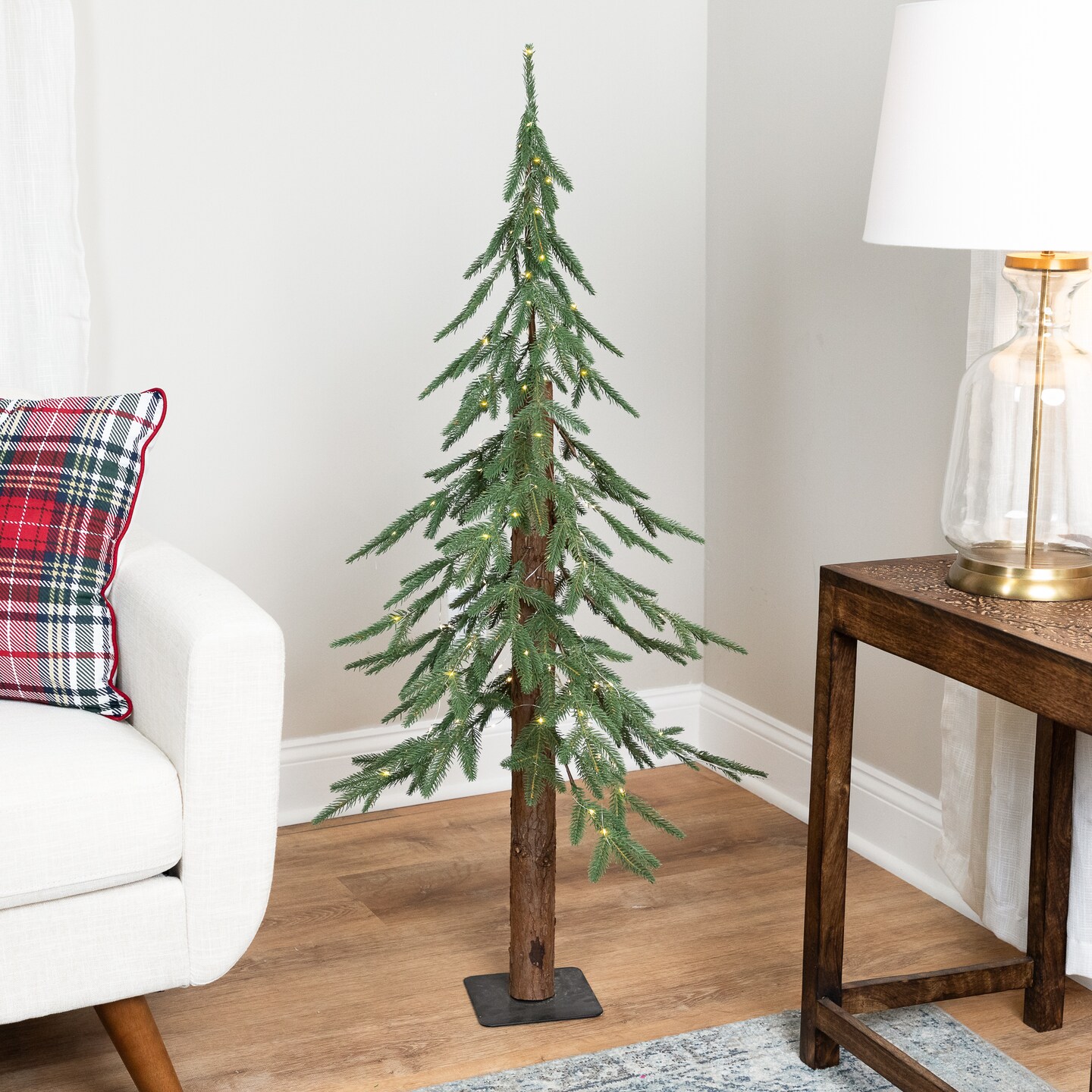 Northlight PreLit Medium Alpine Artificial Christmas Tree 4' Clear