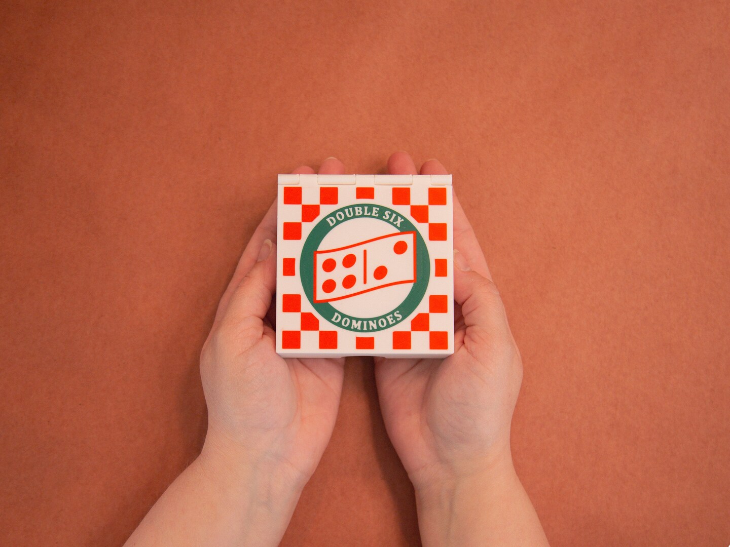 Pizza Domino Set and Box - Double 6 Dominoes Set | Unique gift for