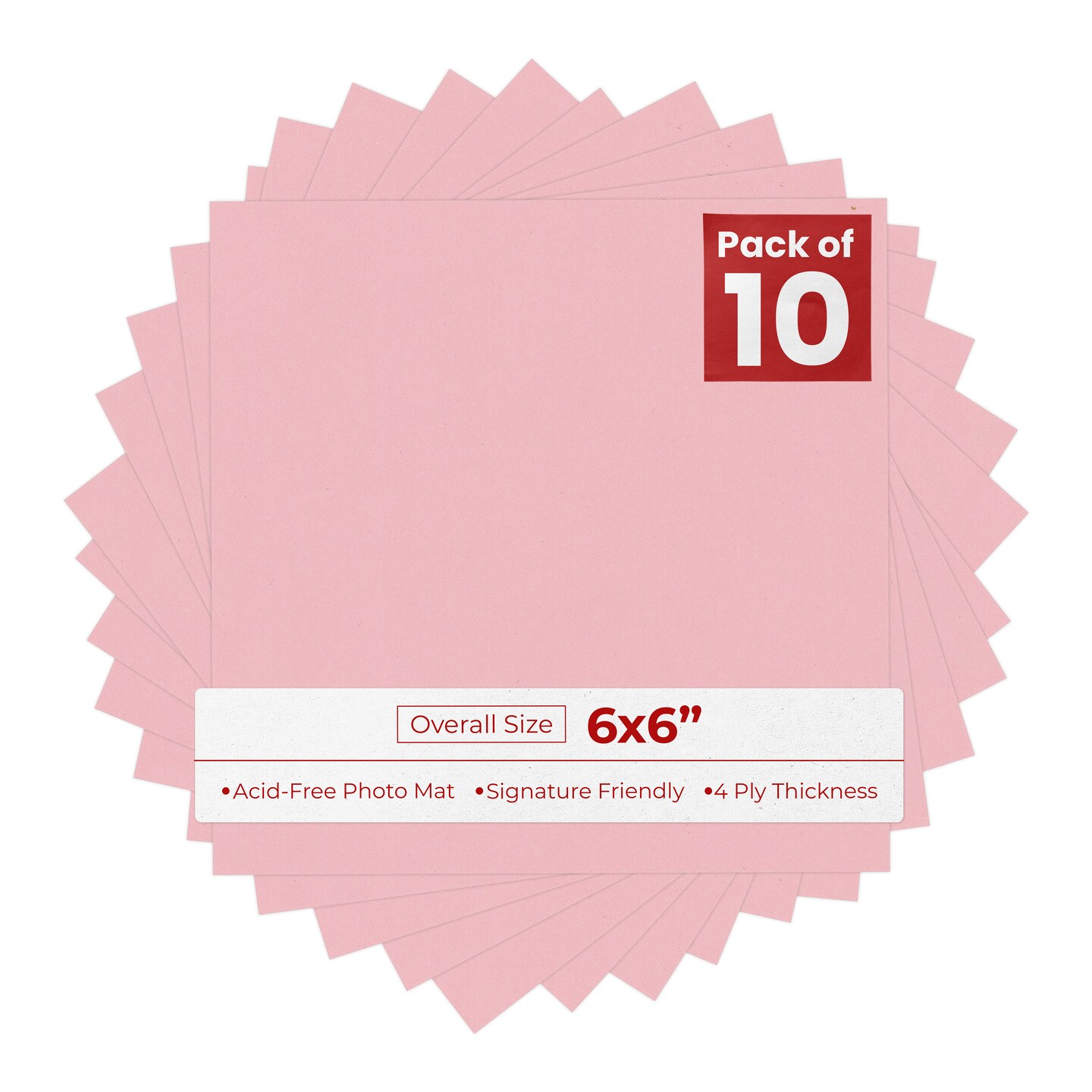 Soft Pink 6x6 Uncut Mat Board - Blank Sheets, No Opening, Color: Pink ...