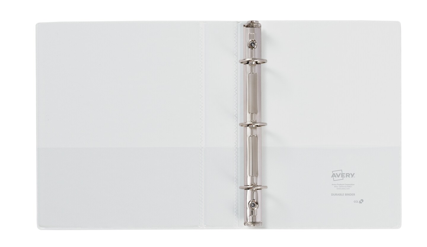 Avery 1" Mini Economy View Binder, Round Rings, 2 White Binders