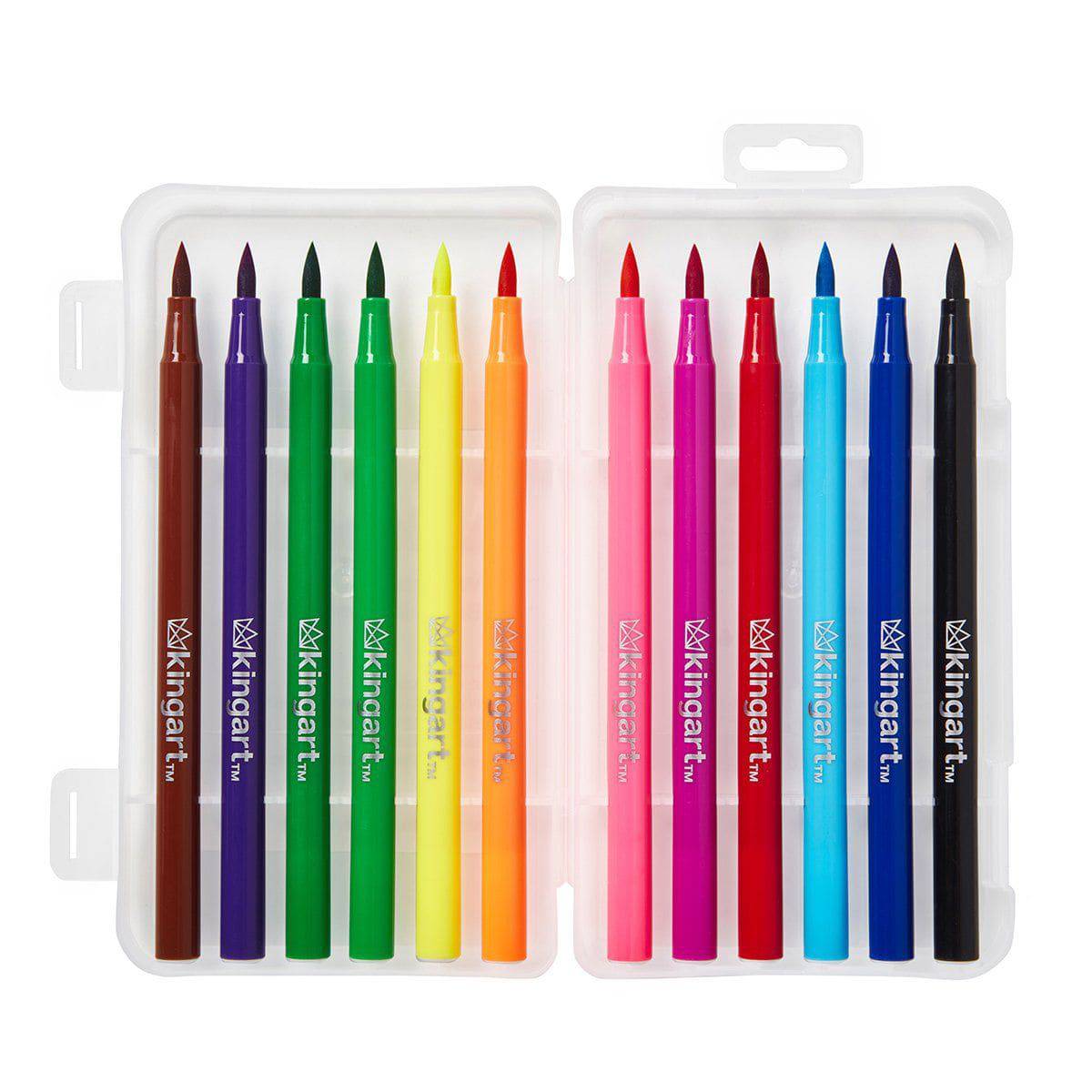 KINGART&#xAE; Watercolor Brush Markers 12 Colors