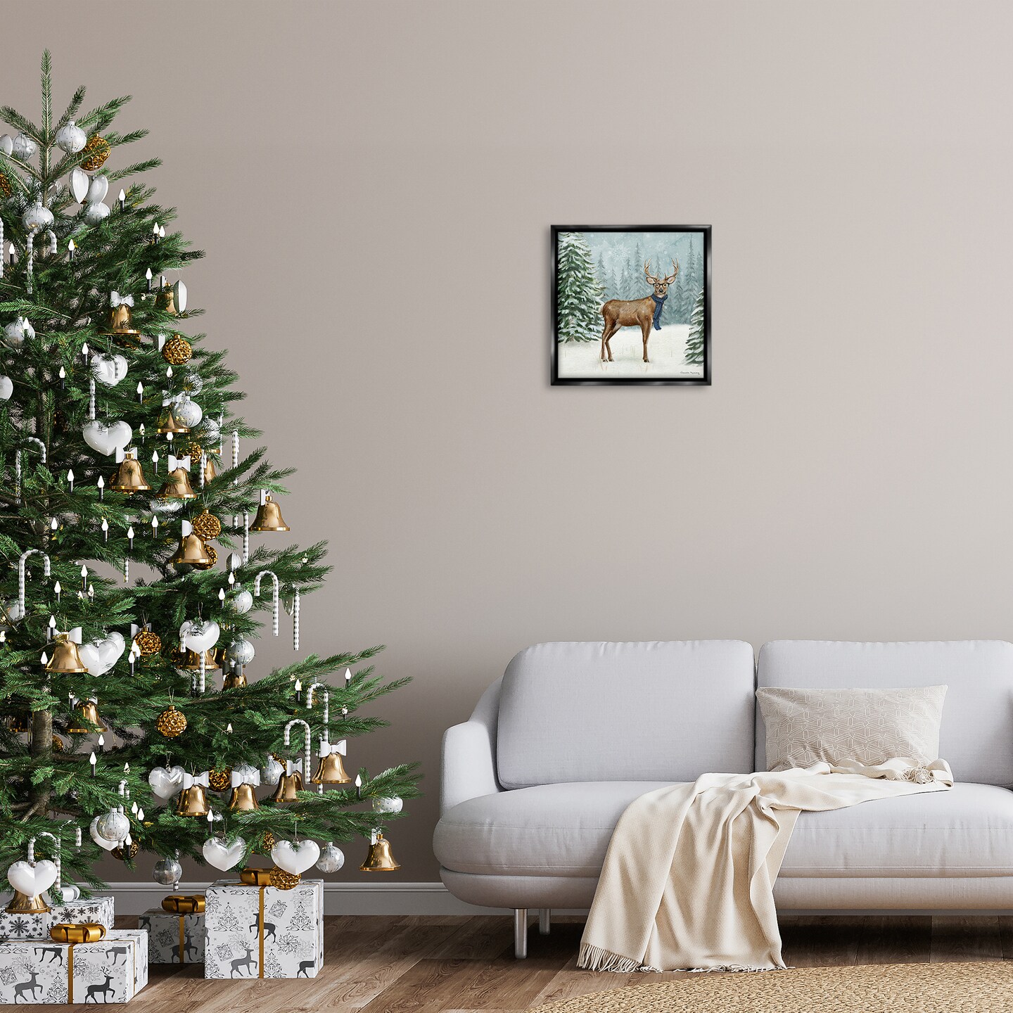Stupell Industries Christmas Critters Reindeer Floating Frame By Danielle Murray