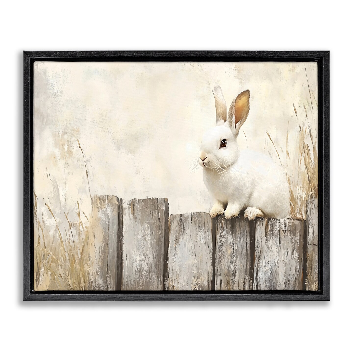 Stupell Industries Bunny On The Fence Floating Frame By Franklyn Gregory