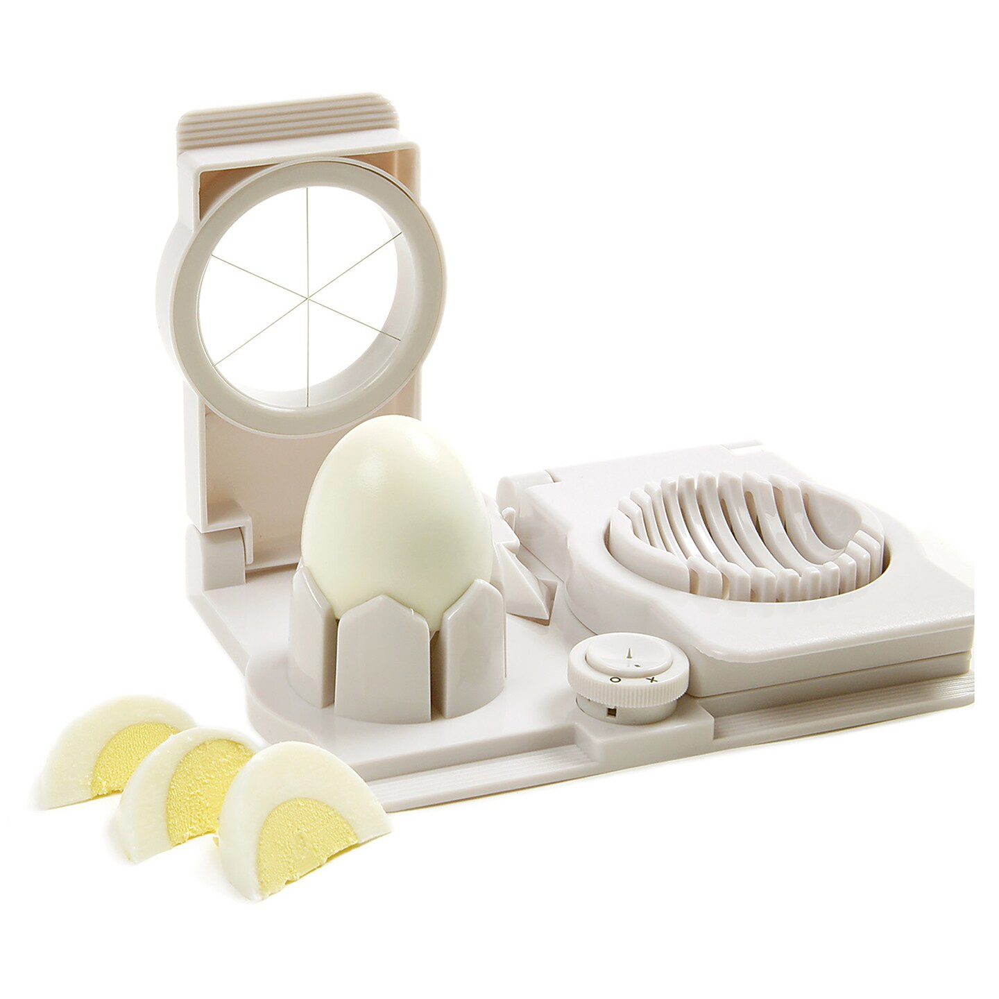 Norpro Multi Functional Egg Slicer, Wedger, Piercer and Garnish Tool, White
