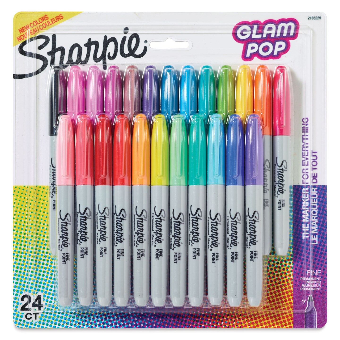 Sharpie Fine Point Permanent Markers Set Of 24 Glam Pop Colors