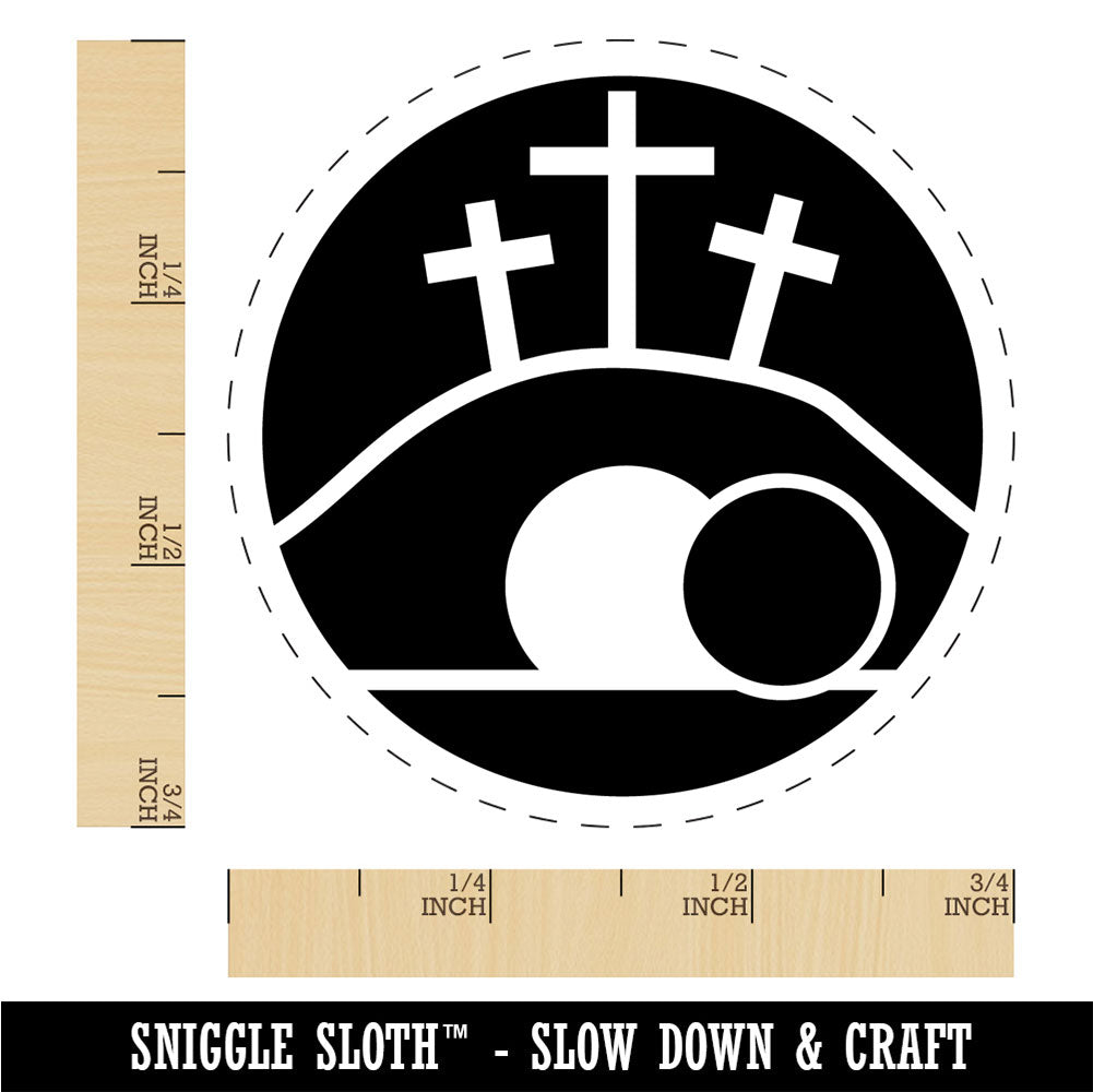Resurrection of Jesus Christ Easter Sunday Three Crosses Rubber Stamp for Stamping Crafting Planners