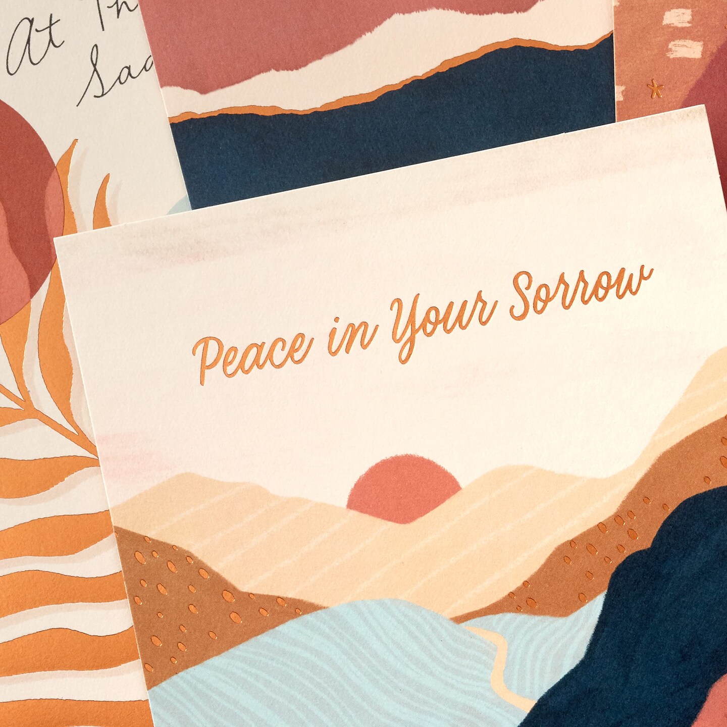 Hallmark Sympathy Cards Assortment, Painted Palms (16 Assorted Thinking of You Cards with Envelopes)