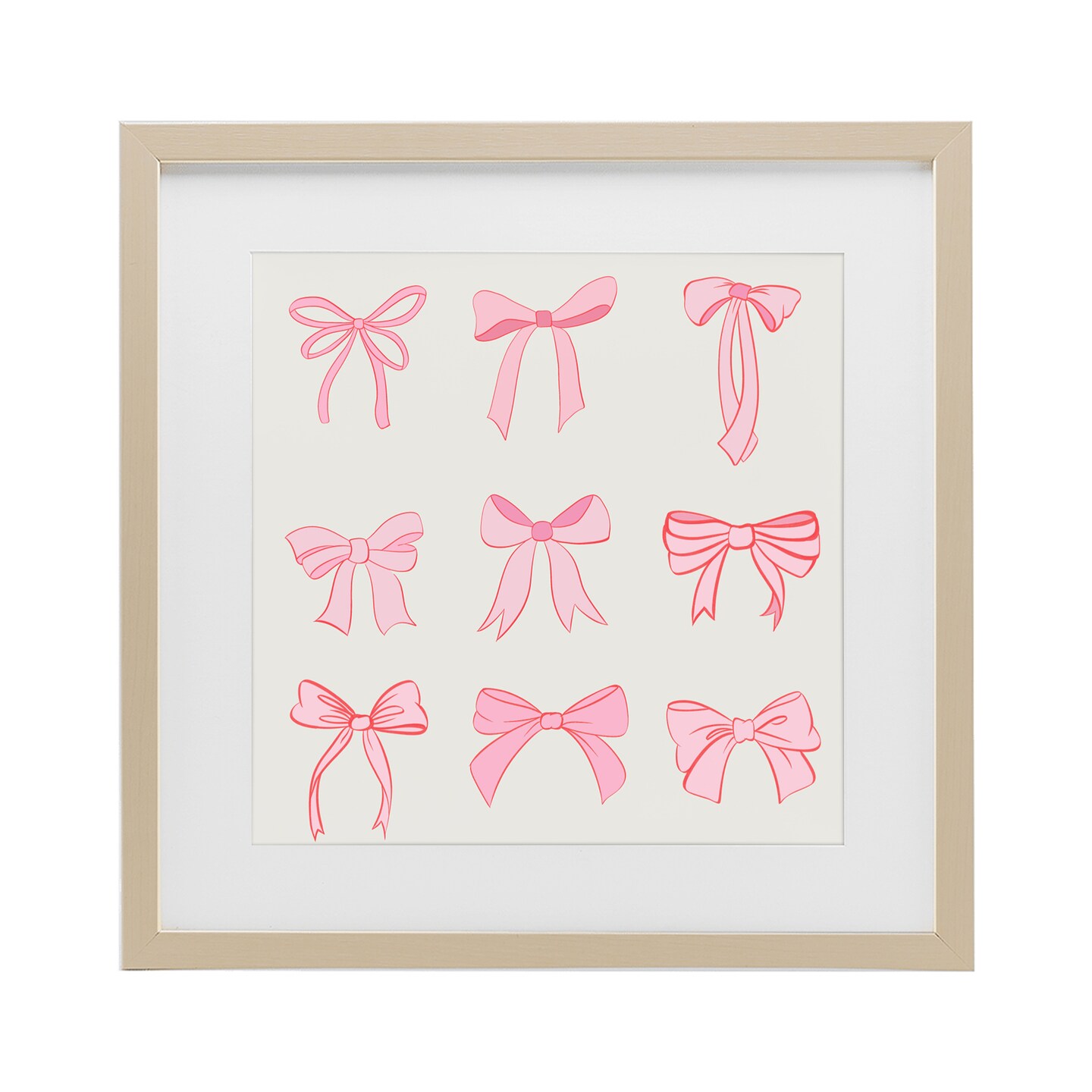Stupell Industries Pink Coquette Ribbons Framed Print Under Glass, design by Emily Navas