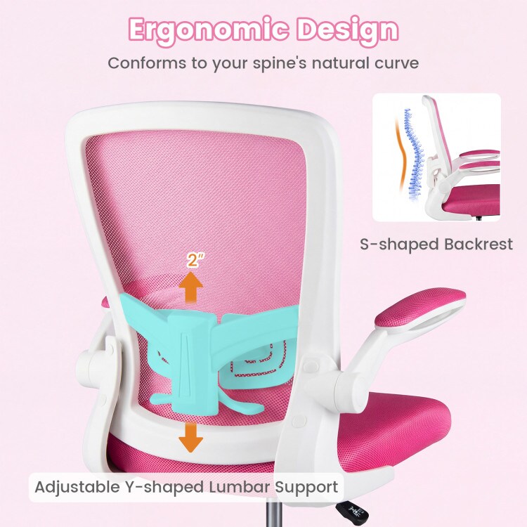 Adjustable Drafting Office Chair with Flip-Up Armrests