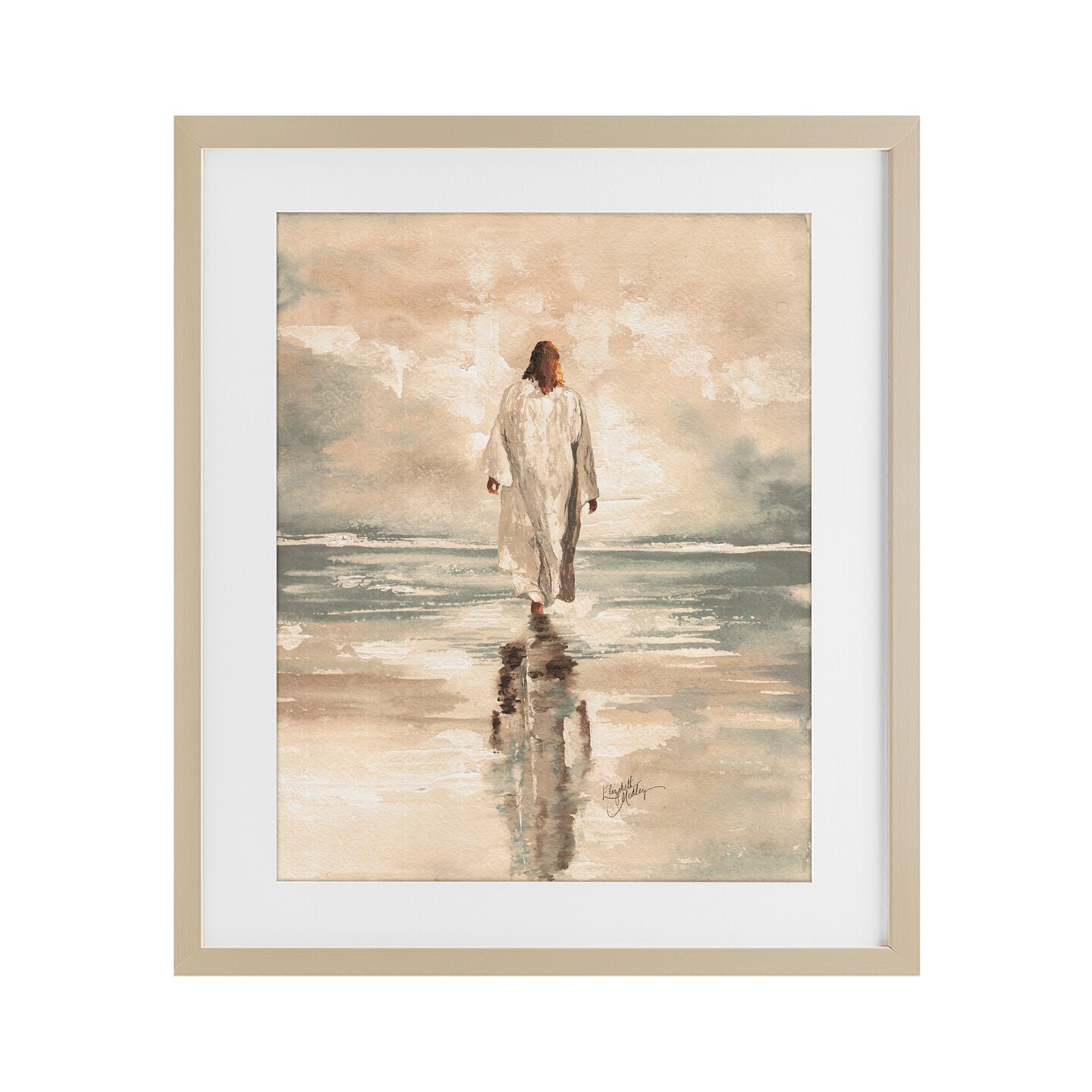 Stupell Industries Jesus Calms The Sea Framed Print Under Glass, design by Elizabeth Medley