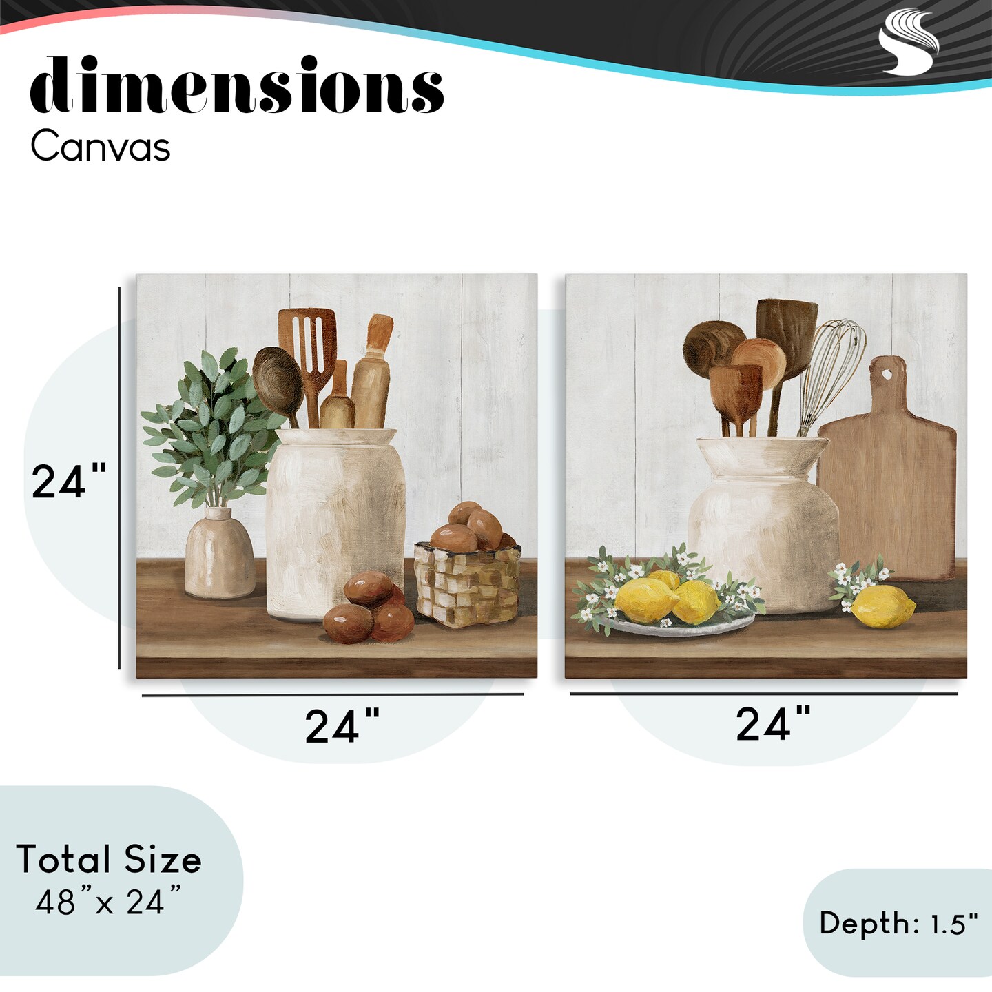 Stupell Industries Country Kitchen Setup 2pc Canvas Set, design by White Ladder