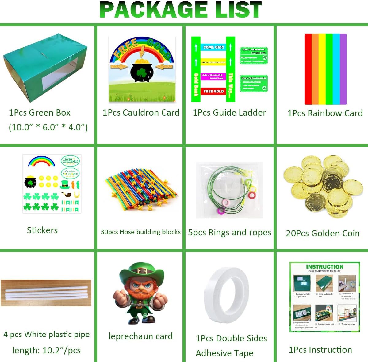 St Patricks Day Decorations DIY to Catch a Leprechaun Trap Craft Kit for St Patricks Day Party Supplies