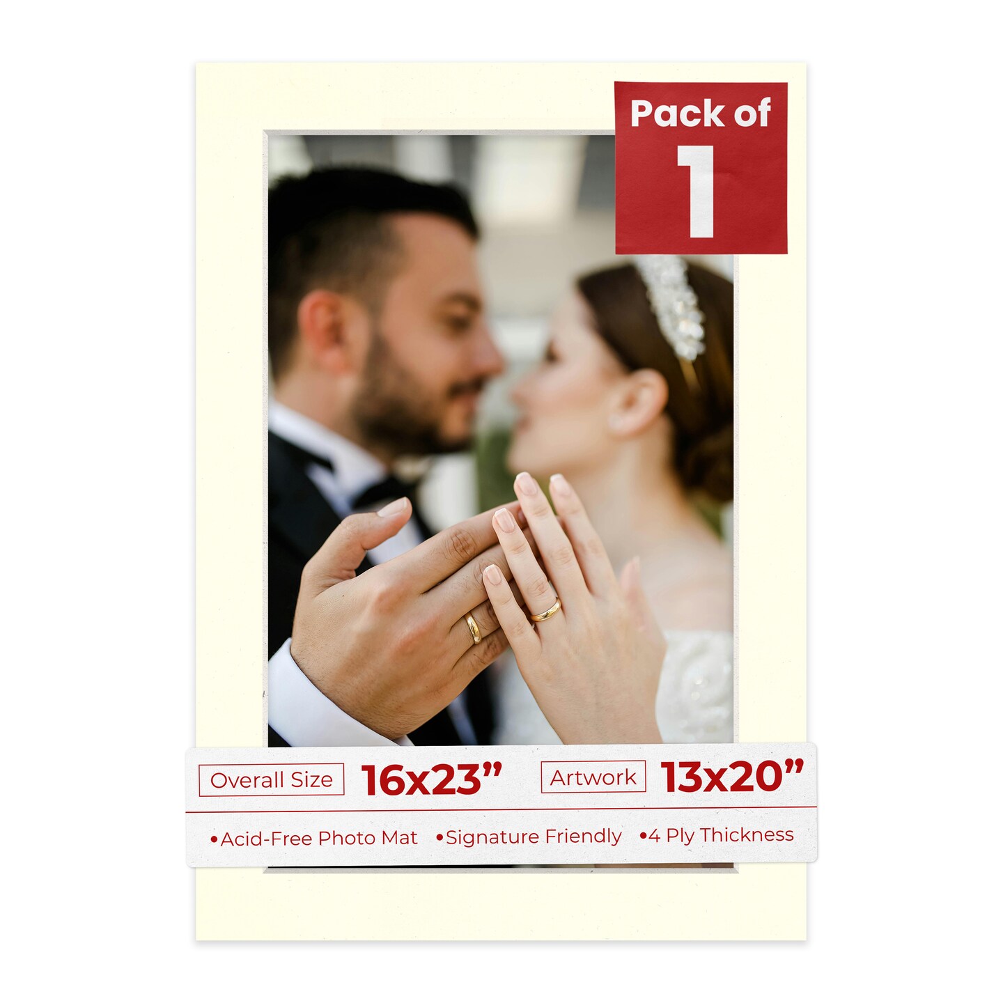 Cream Linen Mat Board for 16x23 Frames - Fits 13x20 Photos, Color ...