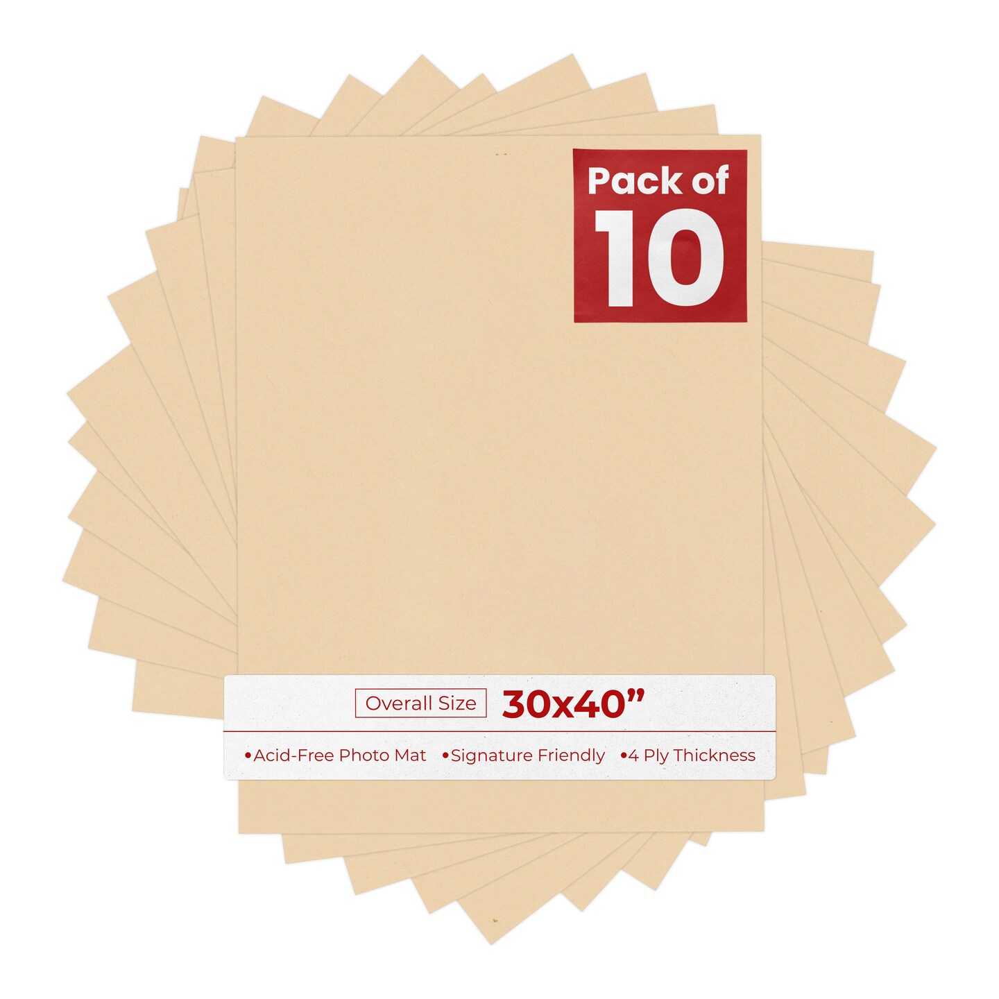 Toasted Almond 30x40 Uncut Mat Board - Blank Sheets, No Opening