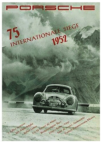 Framed Art Porsche: 75 Internationale Siege, 1952 by Anon 34 ¼ x 24 5/8