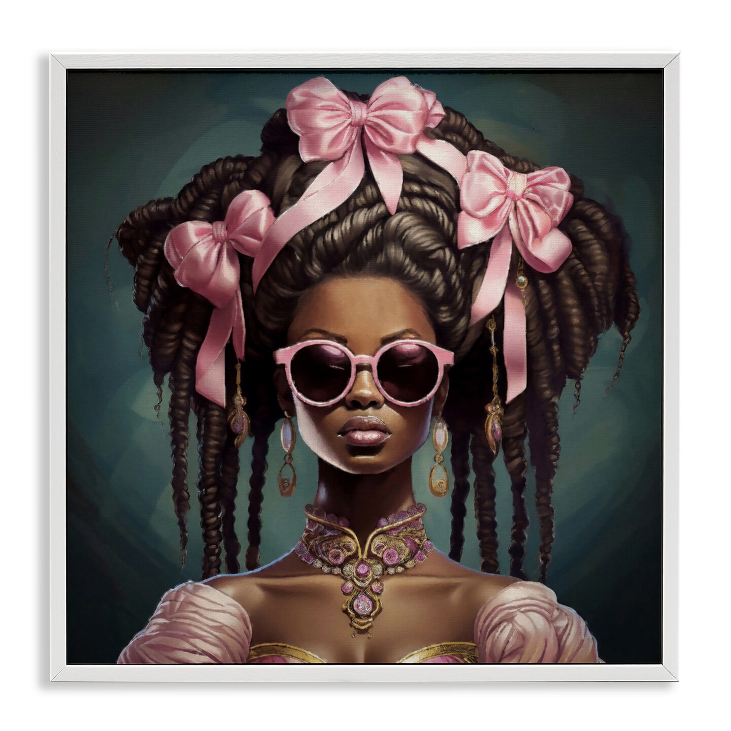 Stupell Industries Rococo Woman With Bows Framed Giclee, design by Grotto Studios