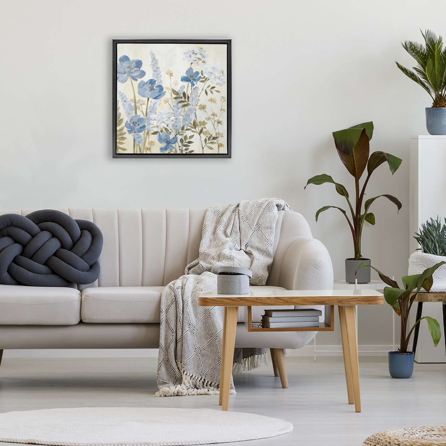 Stupell Industries Peace In The Blue Garden Floating Frame, design by Lanie Loreth
