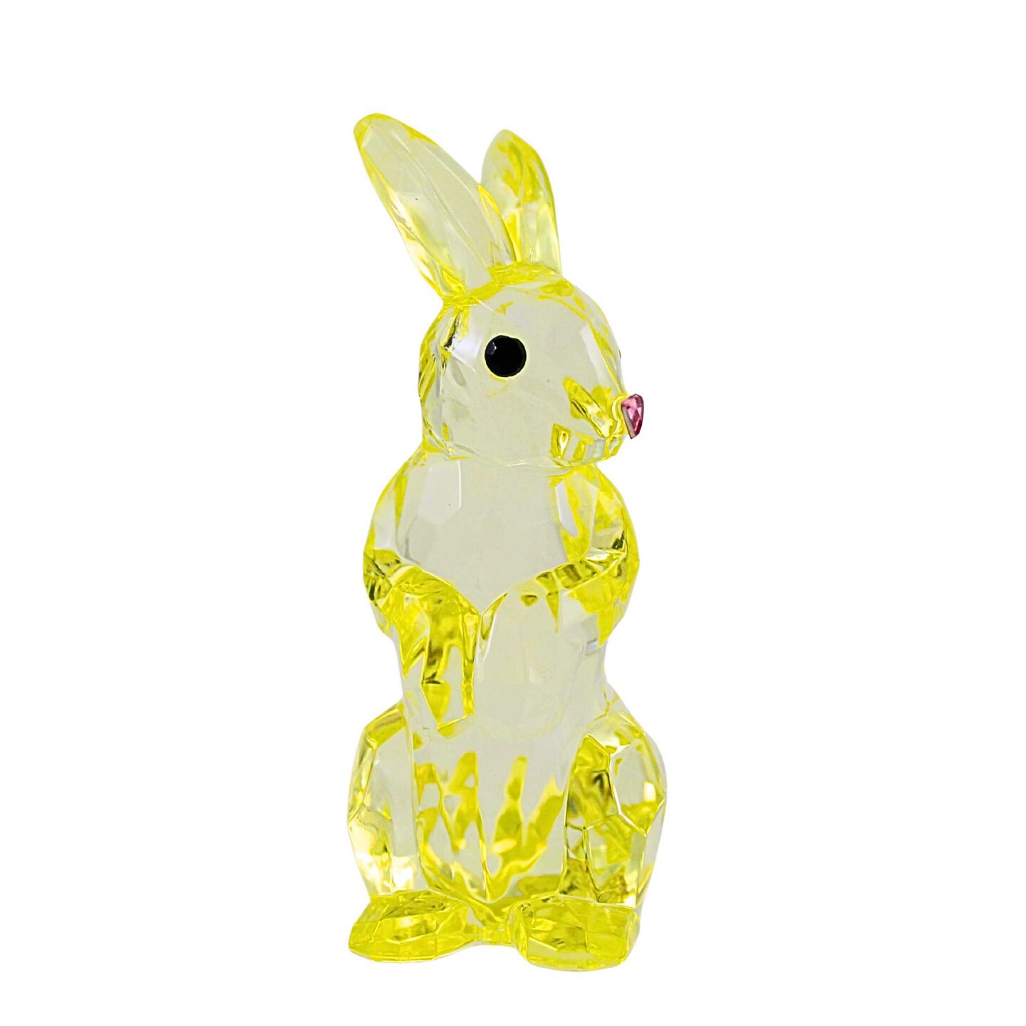 Crystal Expressions 3.5 Inch Springtime Bunny Easter Figurine , Lightweight Spring Decor Easter Rabbit