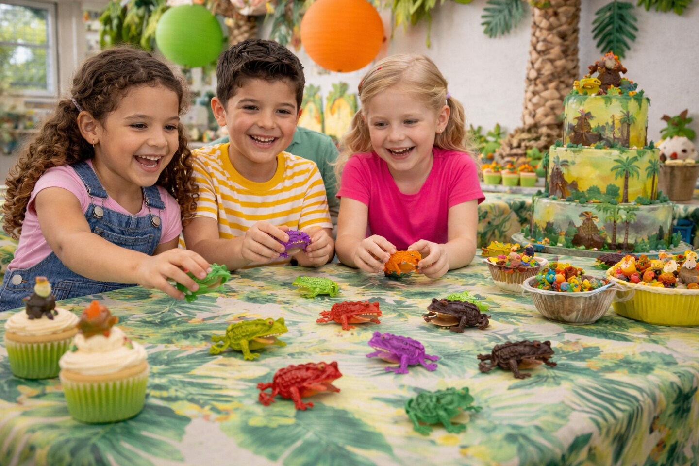 Plastic Toy Frogs 12-Pack – 3" Assorted Color Frog Figures for Kids Party Favors, Classroom Prizes & Sensory Play