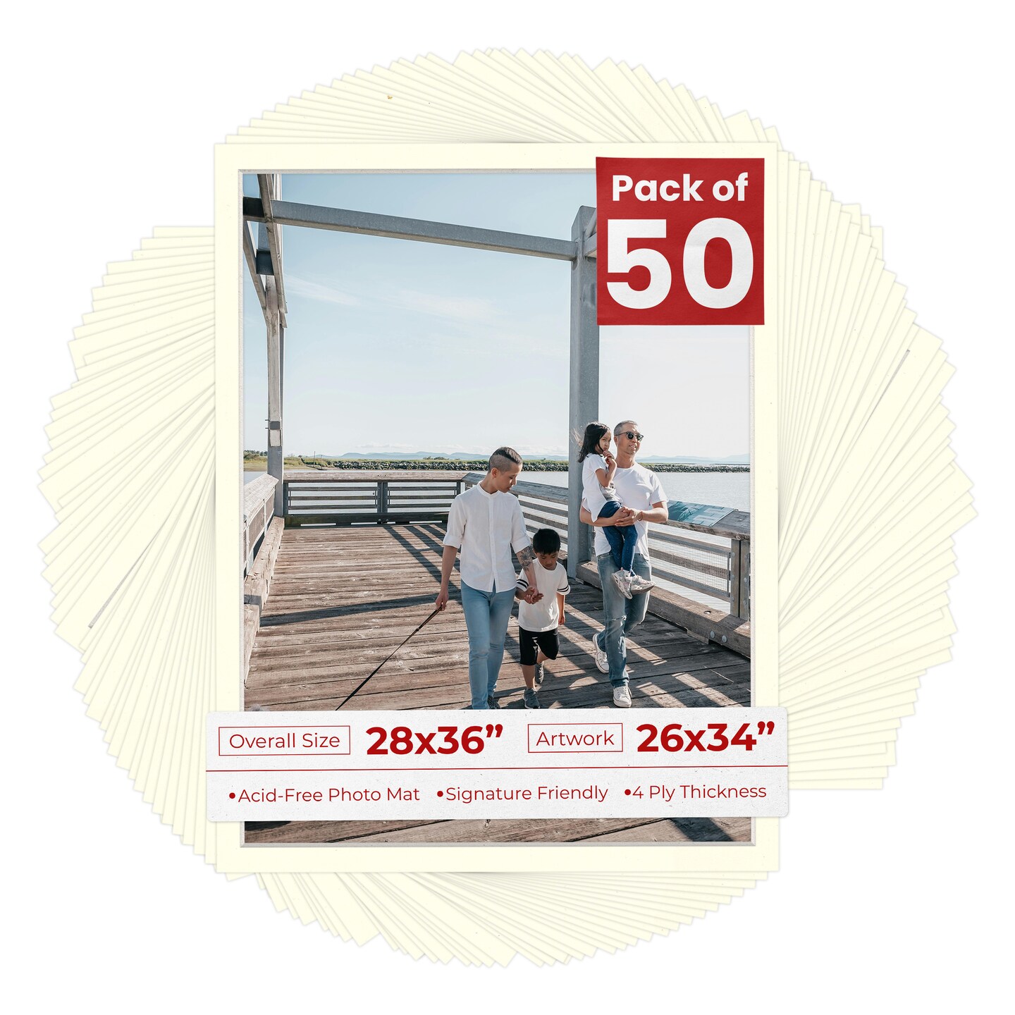 Cream Linen Mat Board for 28x36 Frames - Fits 26x34 Photos, Color ...