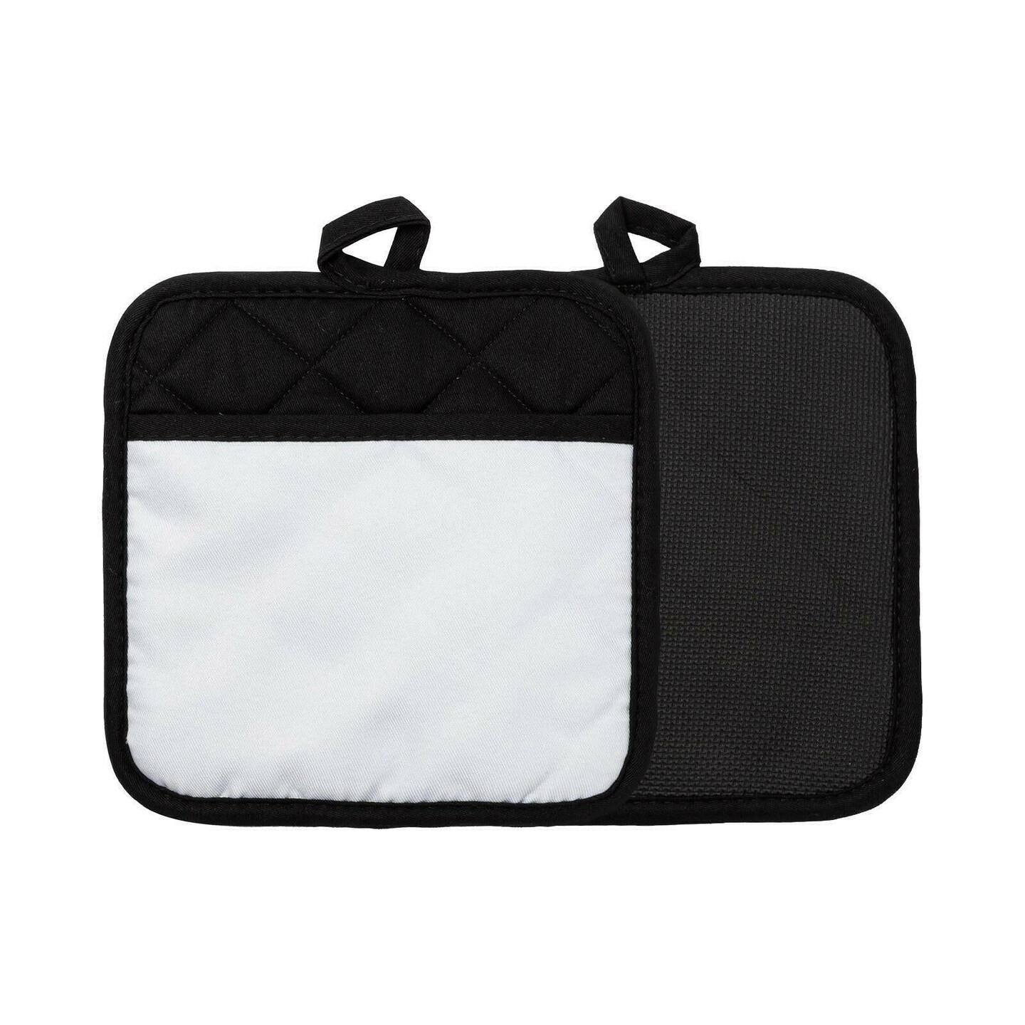 Craft Express 2 Pack Black Pot Holders with Pocket – Sublimation-Ready Kitchen Blanks