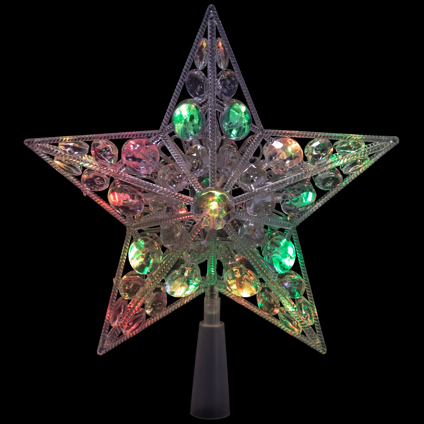 Northlight LED Lighted Battery Operated Color Changing Jeweled Star Christmas Tree Topper - 9.5"