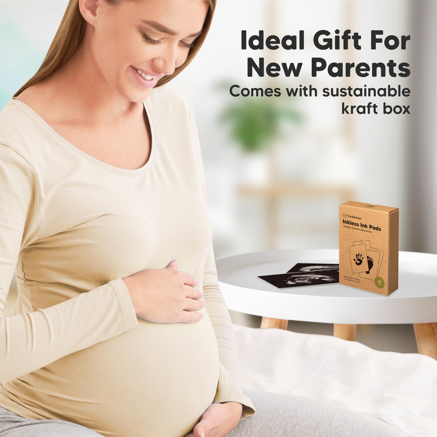 4-Pack Inkless Baby Hand and Footprint Kit - Mess Free Ink Pad for Newborn Keepsake, Dog Nose &#x26; Paw Print Kit, Clean Touch Ink Pad for Baby Hand &#x26; Footprints, Ideal New Mom Gifts (Jet Black)