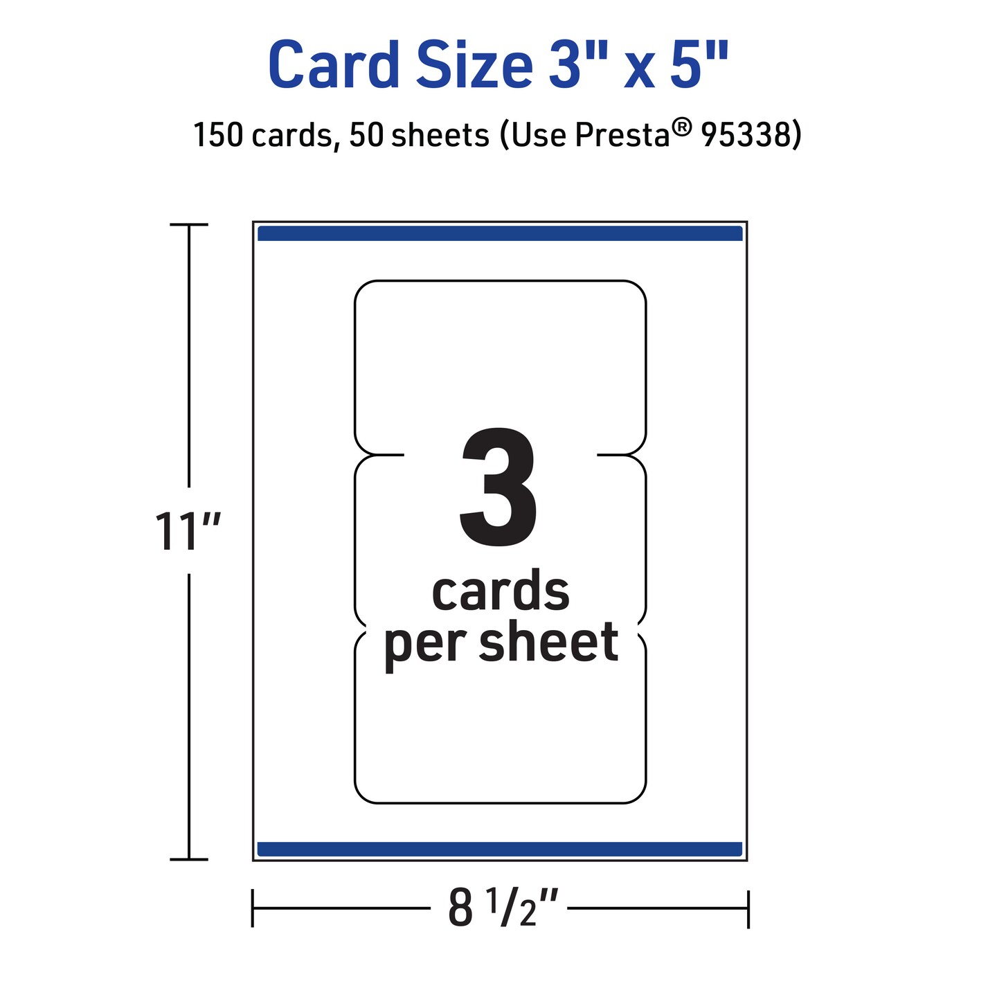 Avery Matte White Index Cards, 3" x 5" Rectangle Rounded Corners
