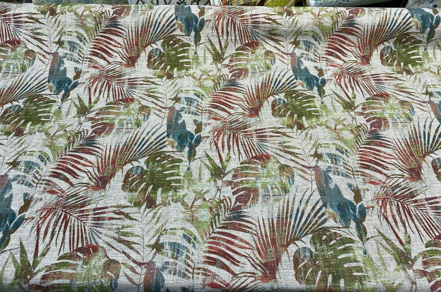 1 Yard Multi Color Dain Tree Branches Chenille Upholstery Fabric for Drapery and Home Decor 58 Inch Width