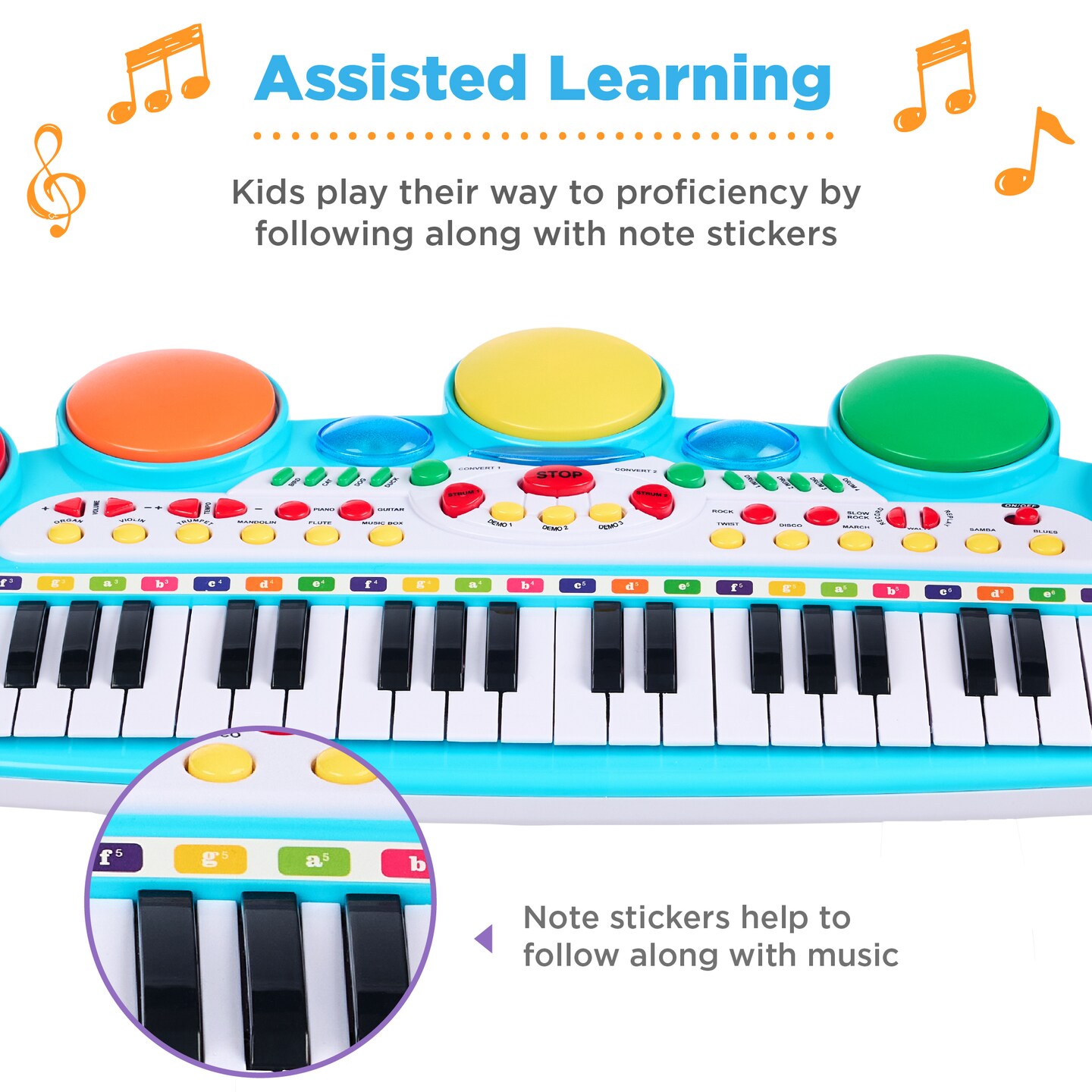 Best Choice Products 37-Key Kids Electronic Piano Keyboard w/ Multiple Sounds, Lights Microphone, Stool