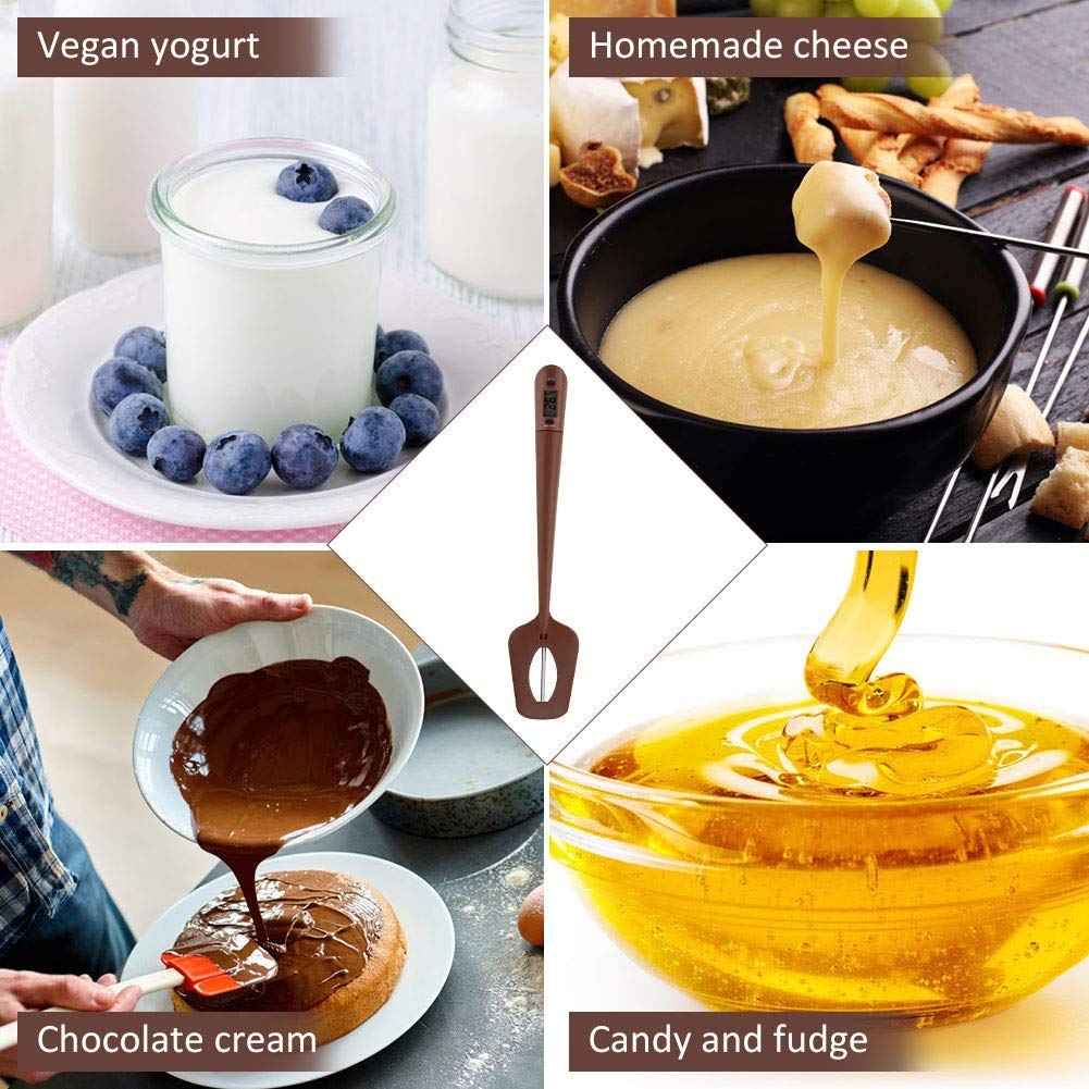 Candy Spatula with Thermometer Built in and Pot Clip &#x2013; Fast Instant Read Digital Spatula Thermometer for Candy Making,Chocolate,jams,syrups with BPA Free Silicon Spatula