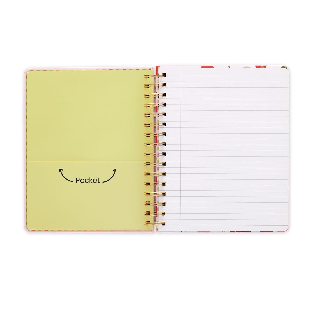 Cherry Hearts Spiral Notebook, Hardcover Journal