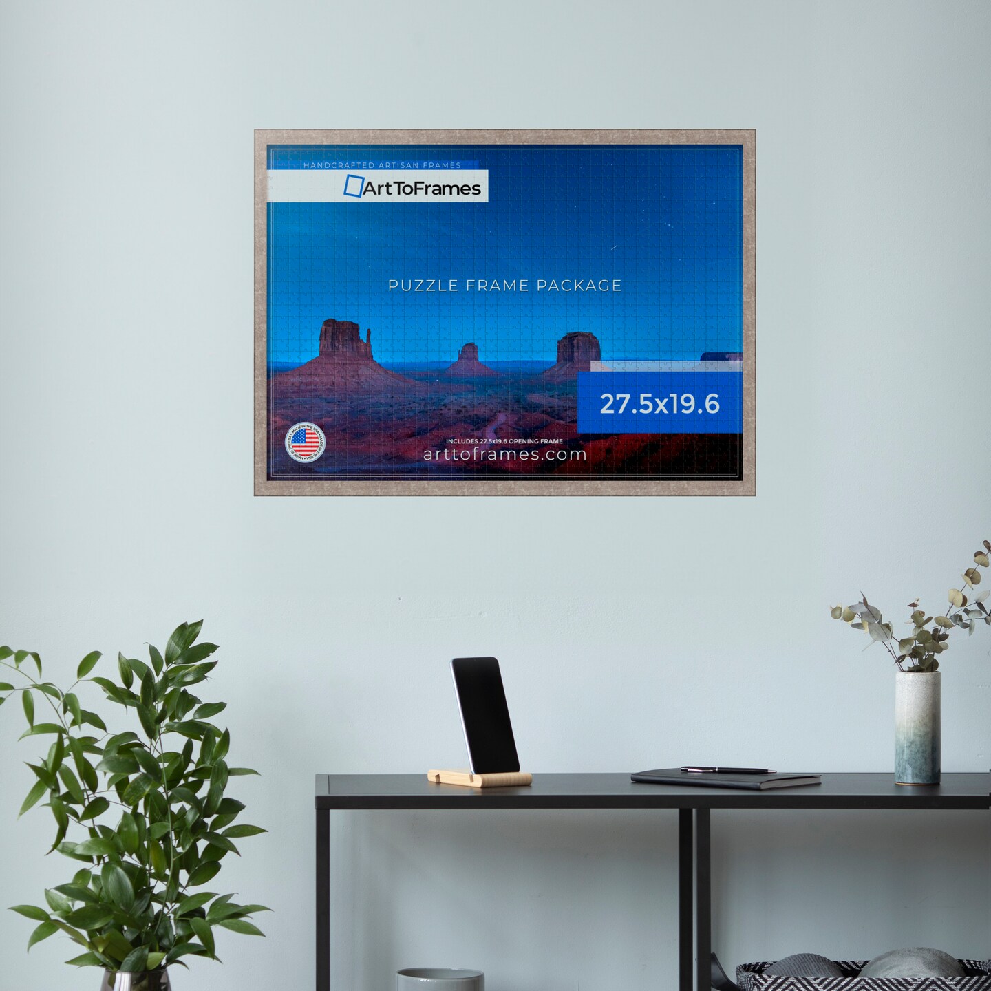 ArtToFrames 27.5x19.6 INCH / 70x50 CM Puzzle Frame for 1000 piece Puzzles.This 1.25 Inch Custom MDF Frame for Puzzles Comes with Economy Acrylic, Available in Multiple Colors