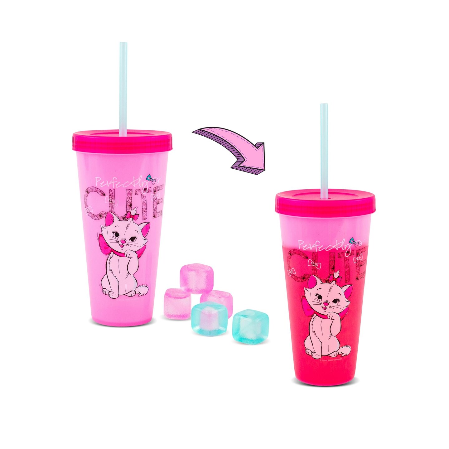 Disney The Aristocats Marie Color-Changing Plastic Tumbler | Holds 24 Ounces
