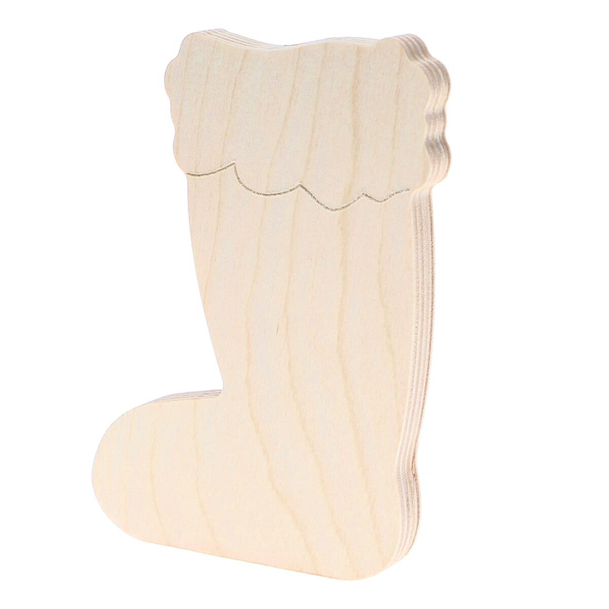 Good Wood by Leisure Arts Shape Stocking 6.5"x5.25", Wooden Shapes, Wood Shapes, Wooden Shapes Wall Decor, Large Wooden Shapes, Small Wooden Shapes for Crafts