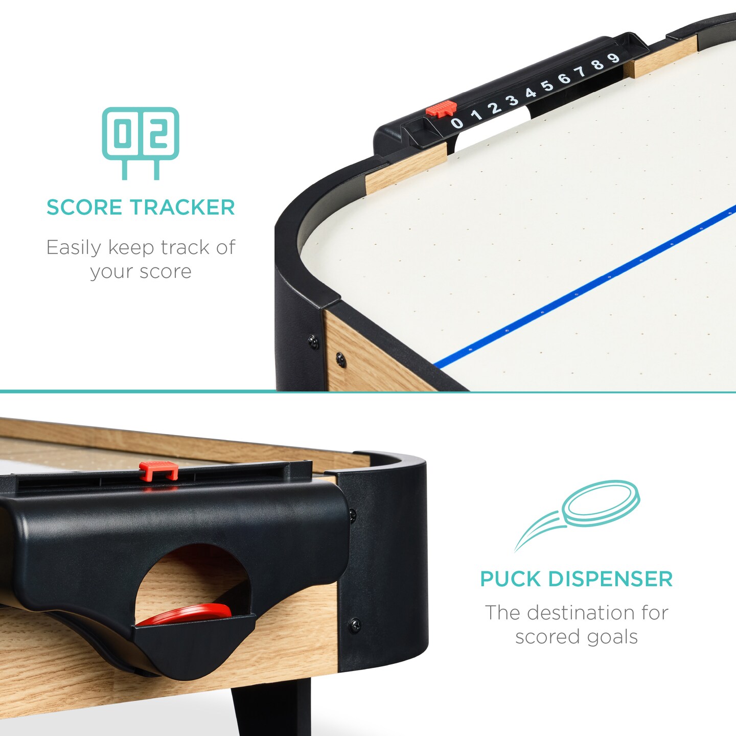 Best Choice Products 40in Air Hockey Arcade Table w/ 100V Motor, Electric Fan, 2 Strikers, 2 Pucks