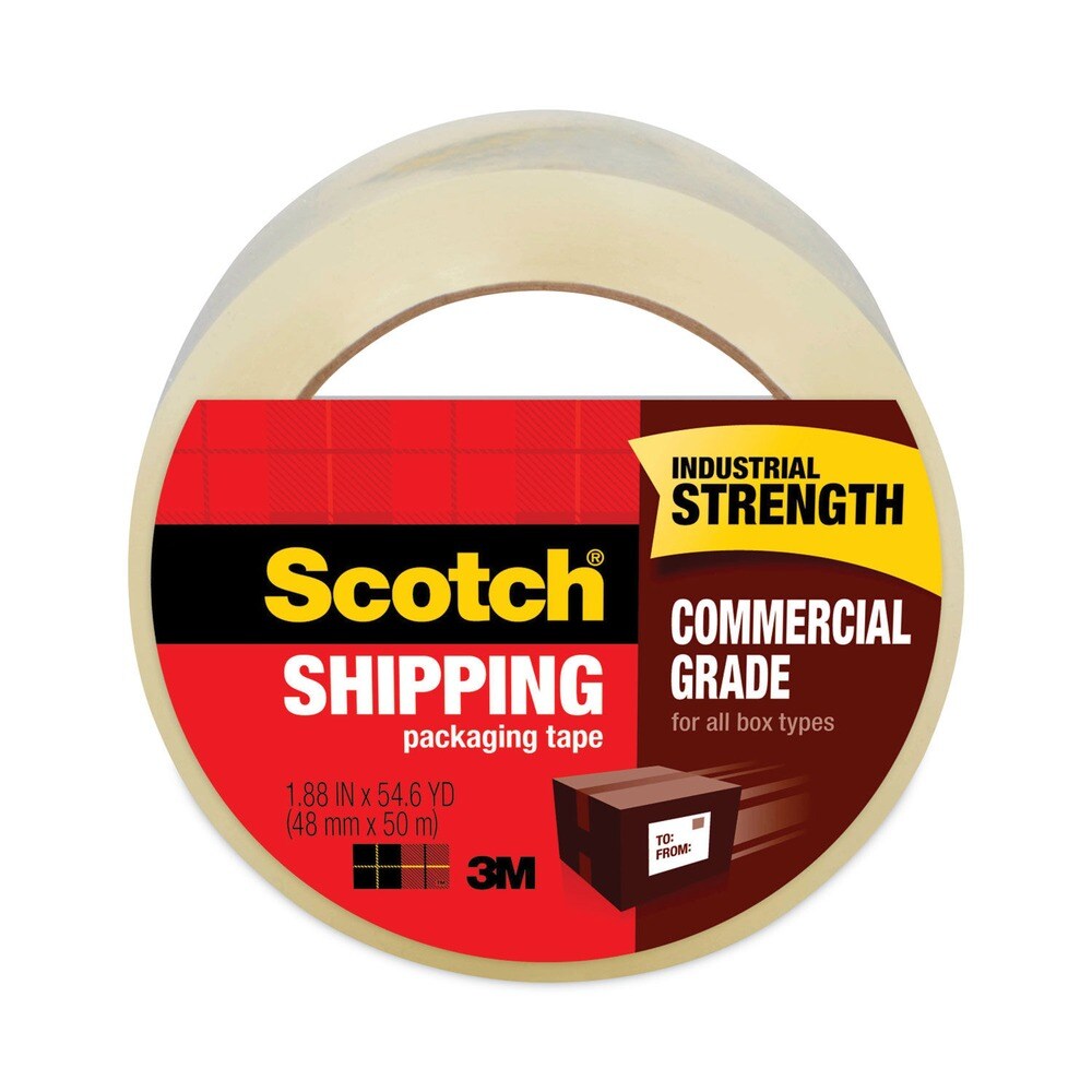 Scotch 3750 1.88 in. x 54.6 yards 3 in. Core Commercial Grade Packaging Tape - Clear (1-Roll)
