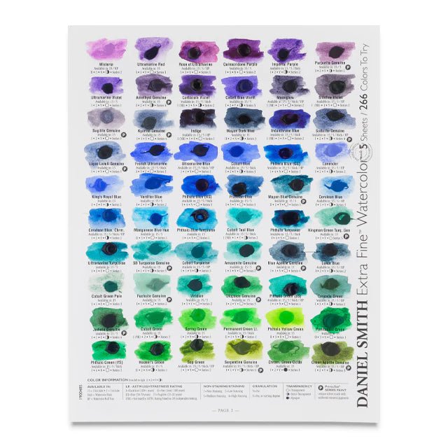 Daniel Smith Extra Fine Watercolor 266 Color Dot-Card CLEARANCE