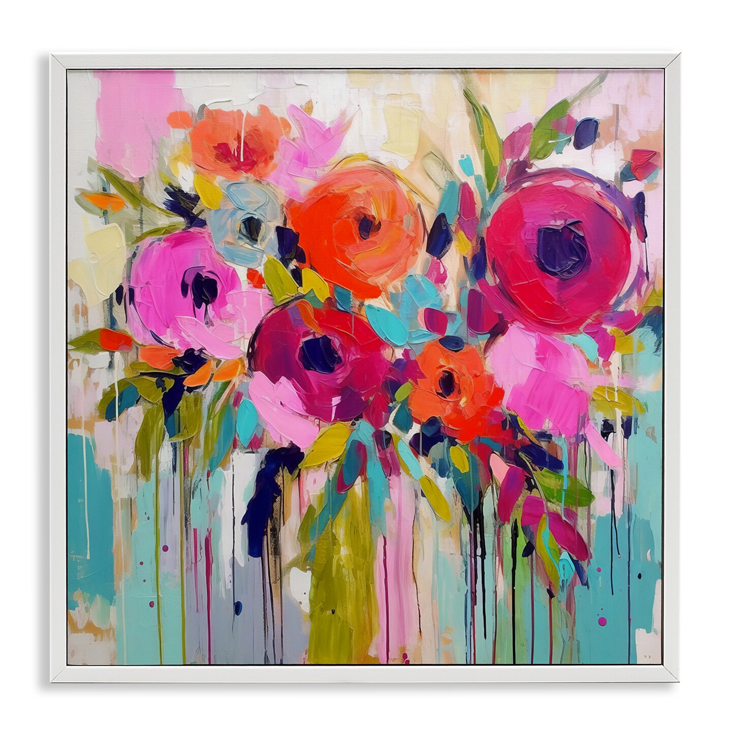 Stupell Industries Bold Drip Roses Framed Giclee Wall Art Design by Irena Orlov