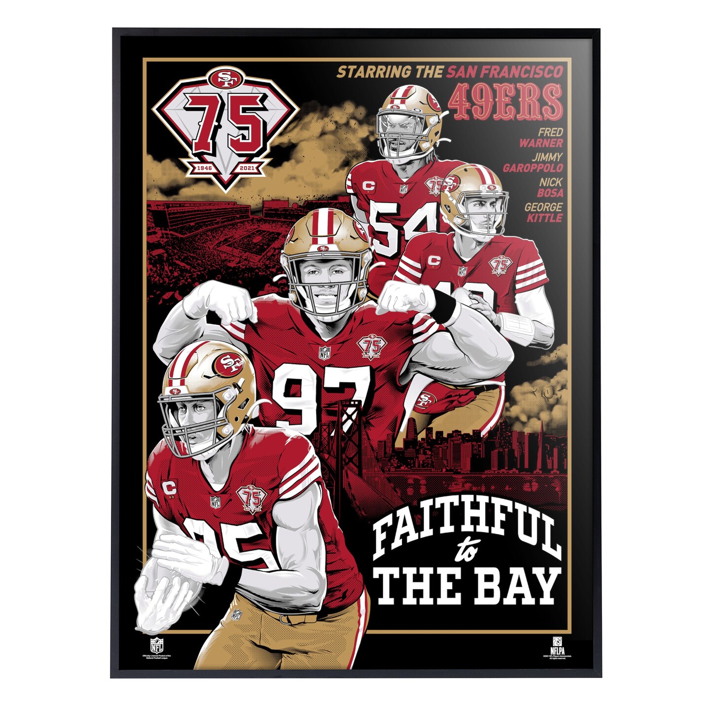 Phenom Gallery San Francisco 49ers 75th Anniversary Movie Poster 18&#x22; x 24&#x22; Serigraph